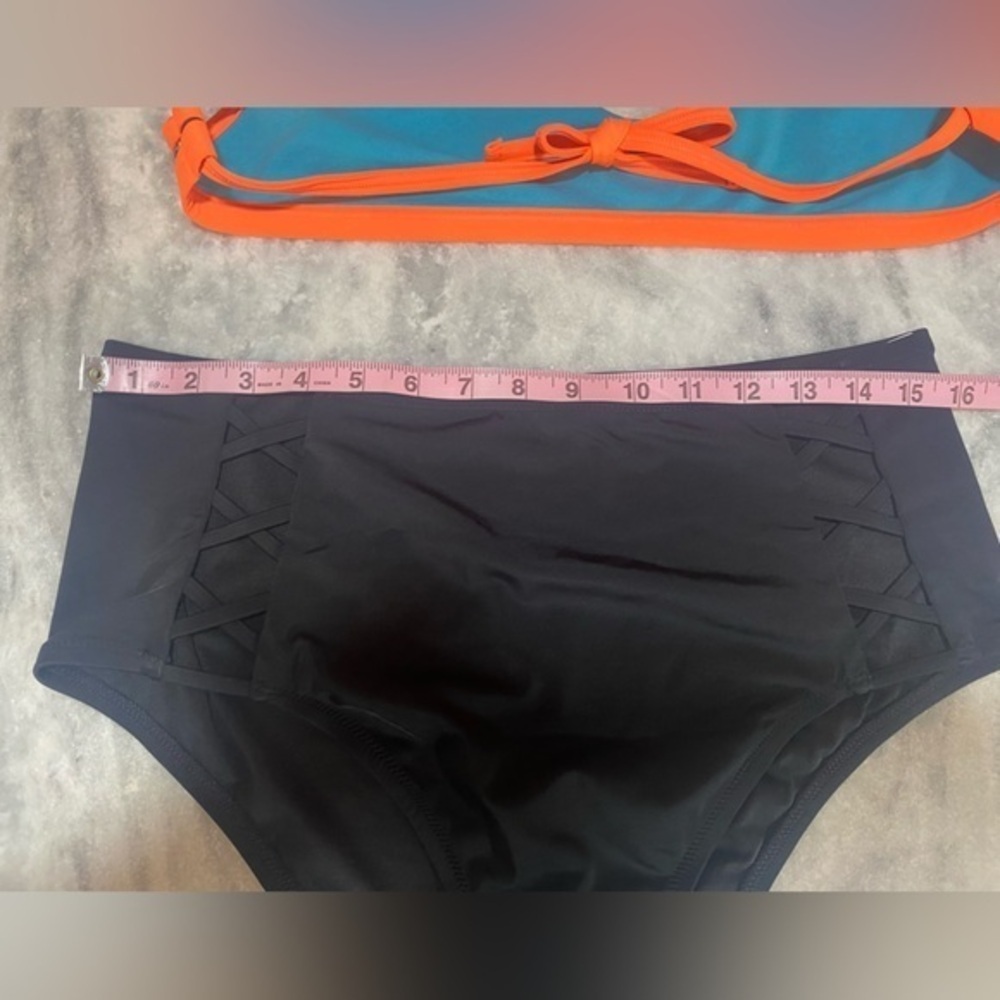 Multi Color Bikini Top and Black Bottom 2 piece SKU200 - Picture 5 of 10